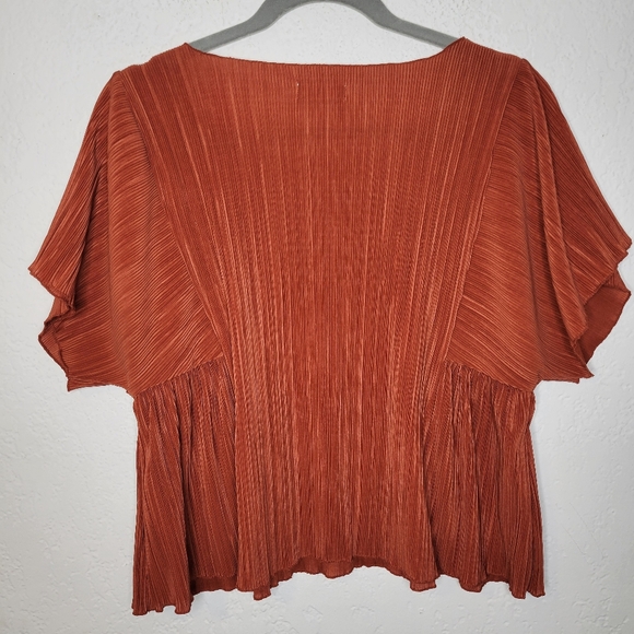 Madewell Texture and Thread Micropleat Top Size Medium Rust, Burnt Orange - Picture 6 of 10